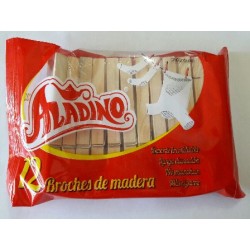 BROCHES DE MADERA ALADINO 12u.
